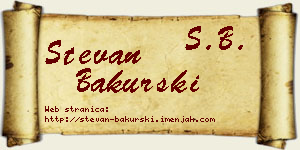 Stevan Bakurski vizit kartica